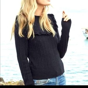 NWT Doen Tamarind Ruffle Black Sweater
